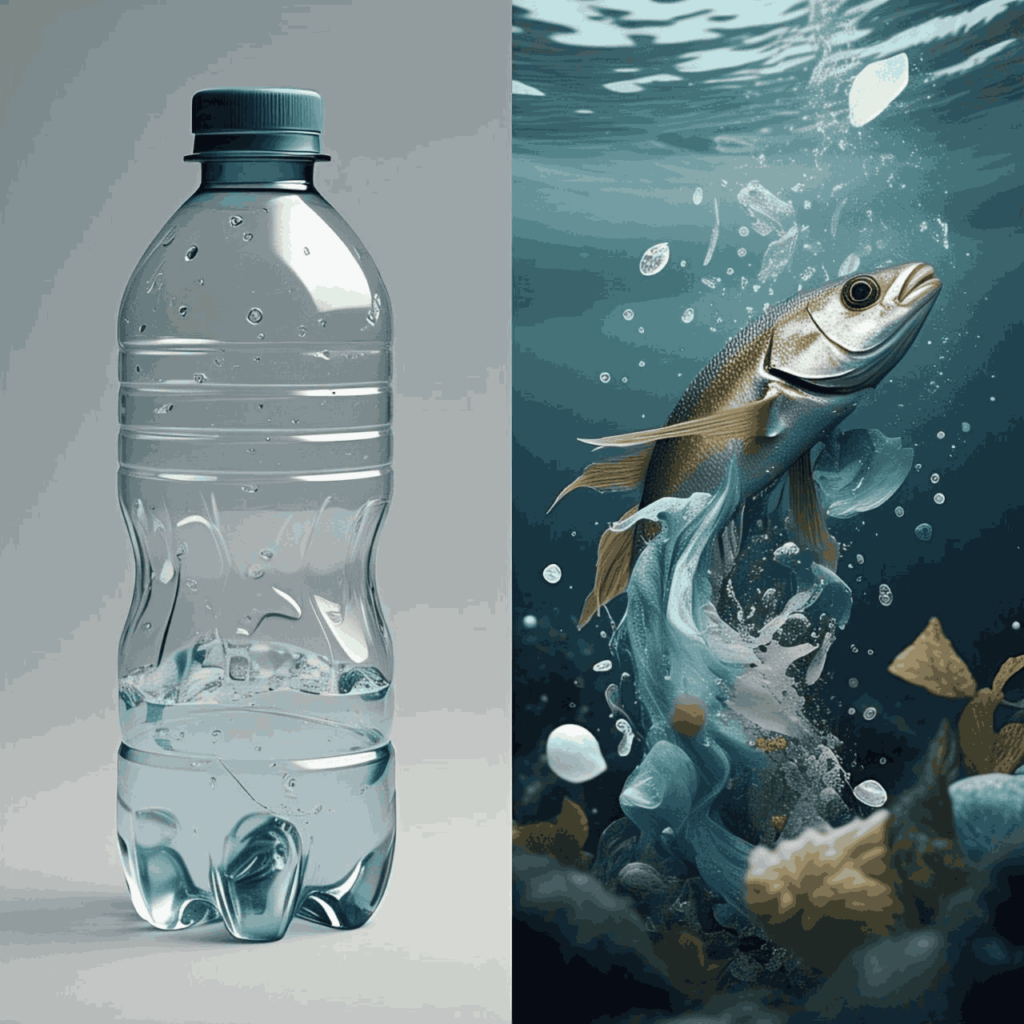 The journey of a plastic bottle from usage to pollution