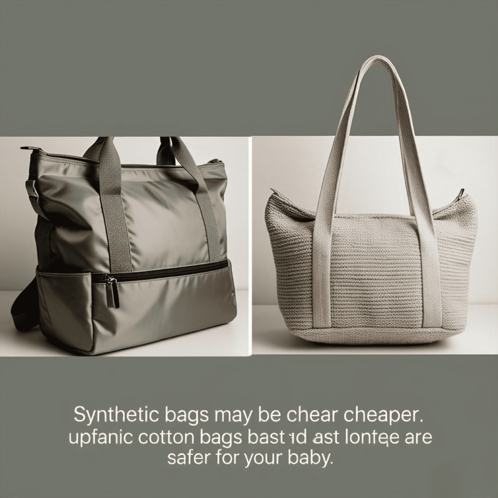 Comparison of a synthetic vs. organic cotton diaper bag