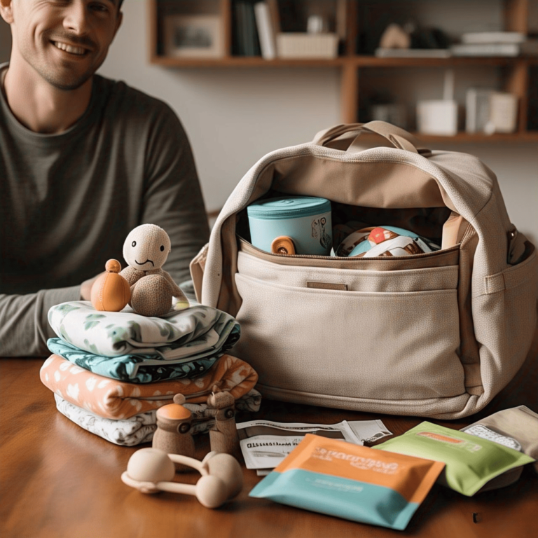 Eco-friendly nontoxic cotton diaper bag with baby essentials