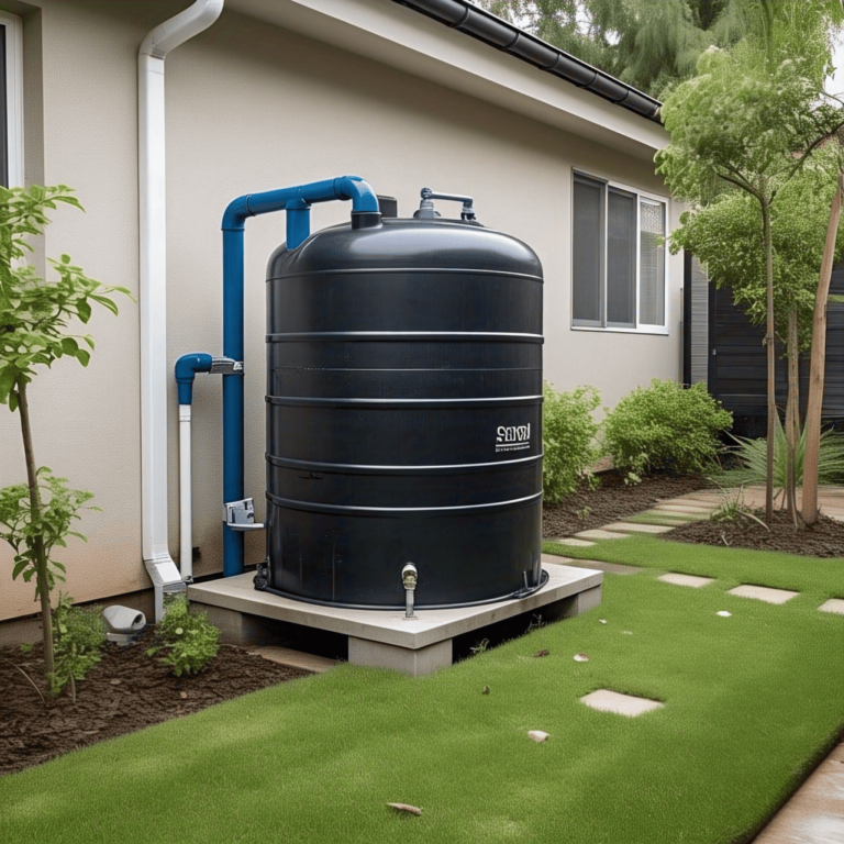 Residential rainwater collection system with storage tank